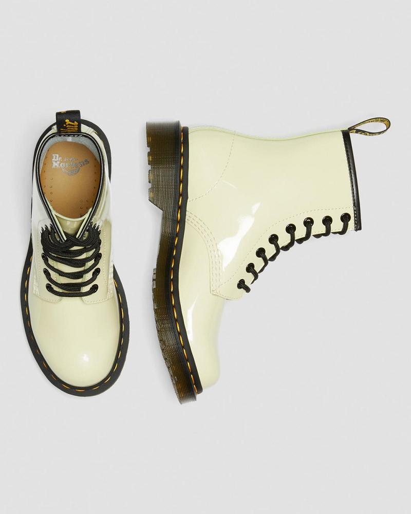 Dr Martens 1460 Patent Lær Snørestøvletter Dame Pisket Krem | Norge 584QMA